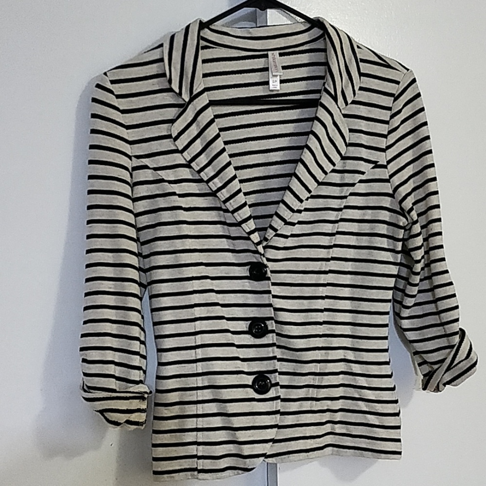 Soft Casual Striped Blazer Size S/P Small
